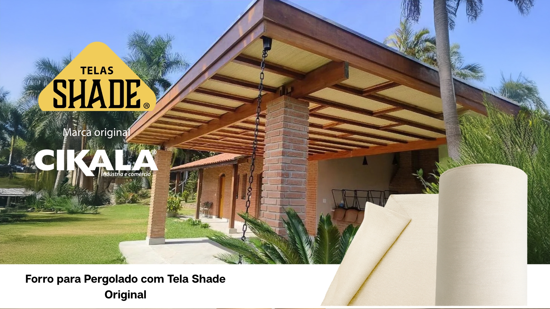 Forro para Pergolado com Tela Shade Original — Sombreamento e Estilo